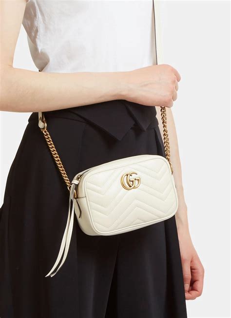 gucci gg marmont matelassé mini bag in ivory|gucci marmont mini street style.